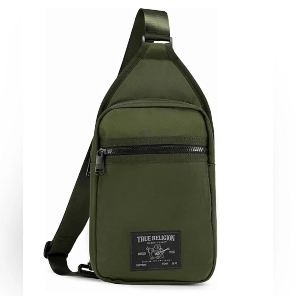 True Religion Sling Crossbody Avery Shoulder Bag| Olive Color | New With Tag